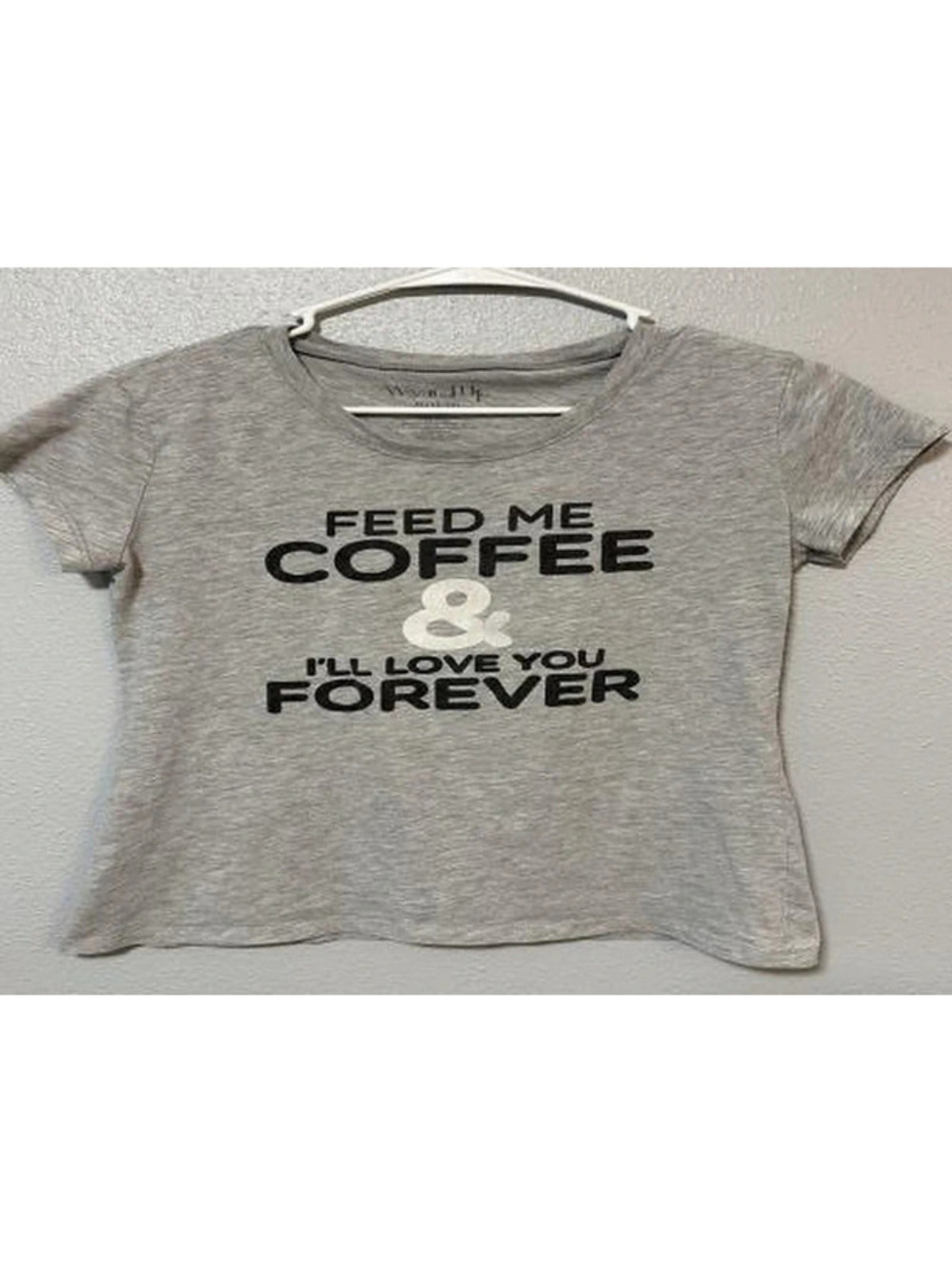 #6013 Merona Feed Me Coffee Graphic T-Shirt Gray XL 16/18
